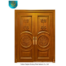 Classic Style Solid Wood Door for Two Doors with Carving (ds-008)